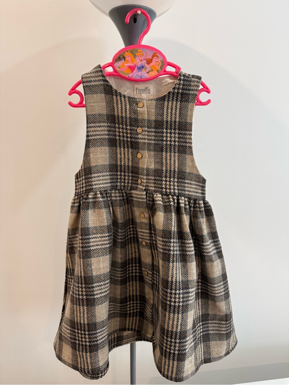 Wool Plaid Fall Vintage Style Dress - Girls 3-4T